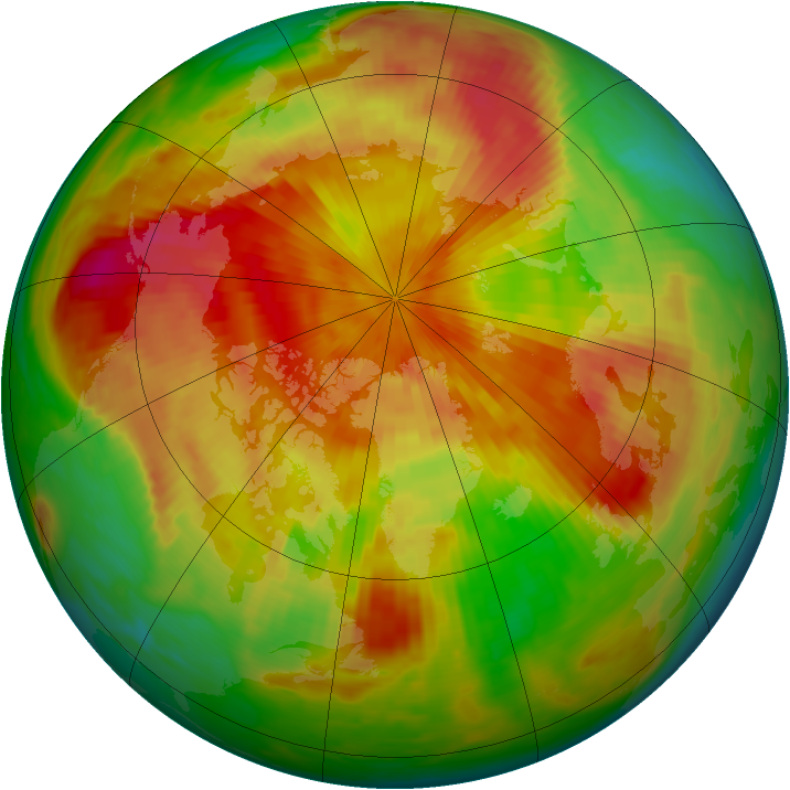 Arctic ozone map for 27 April 1985
